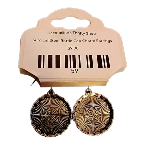 💖Coca Cola Bottle Cap Charm Earrings - Picture 2 of 2